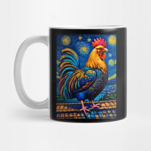 Rooster in starry night Mug